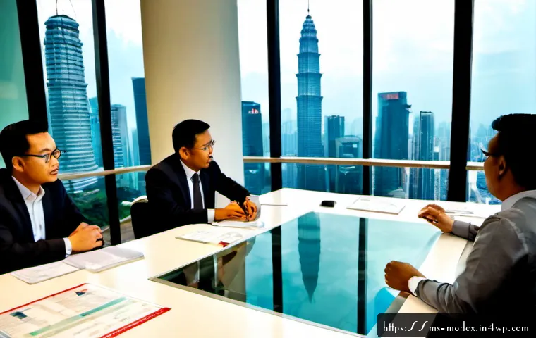 기술의 책임 있는 사용 기업의 역할 - Photorealistic corporate ethics meeting in a modern Kuala Lumpur office, diverse Malaysian executive...