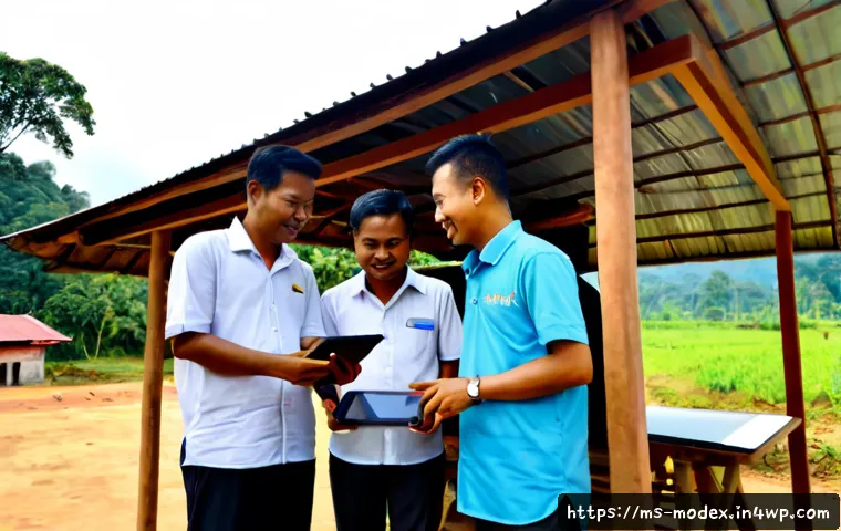Home 17 윤리적 기술 기업의 성공 사례 - Photorealistic Malaysian social enterprise technology team presenting a successful solar-powered com...